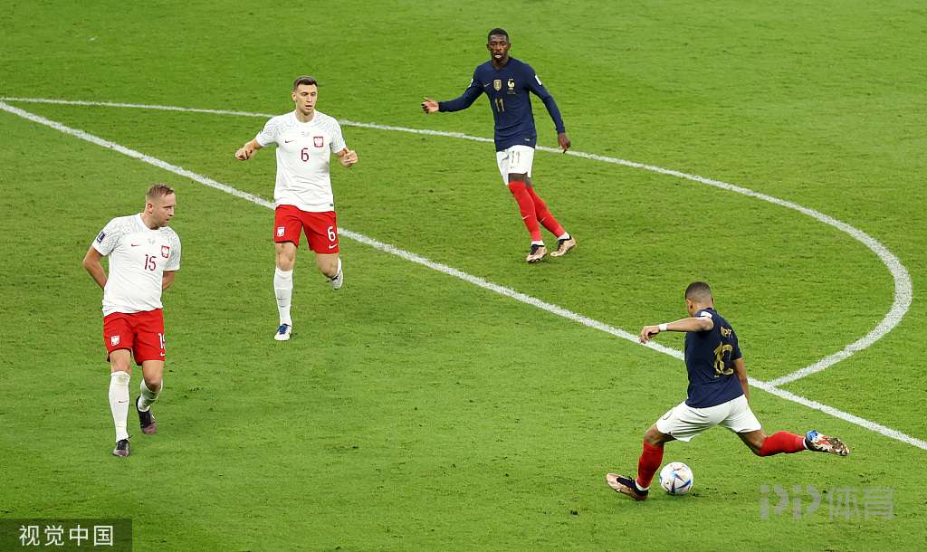 世界杯-法国3-1波兰 姆巴佩2球1助吉鲁破门加冕队史射手王